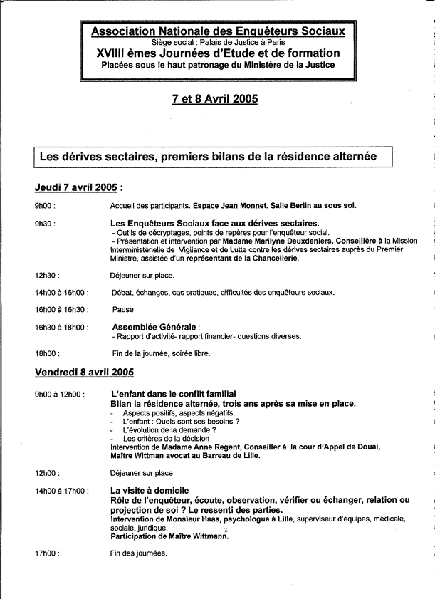 19 èmes journée d'étude et de réflexion