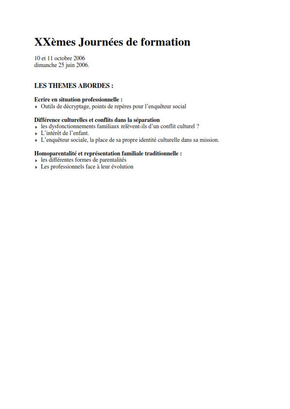 20 èmes journée d'étude et de réflexion