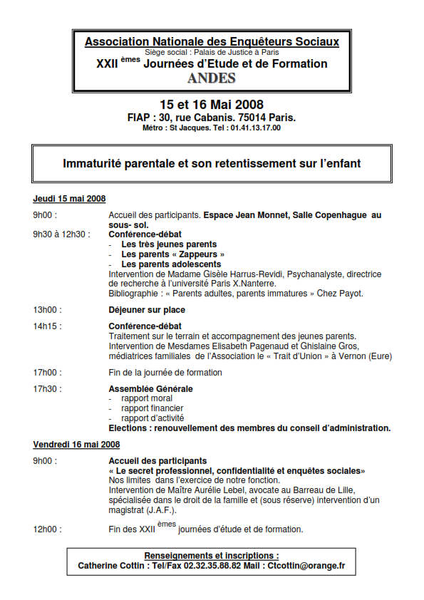 22 èmes journées d'étude et de réflexion