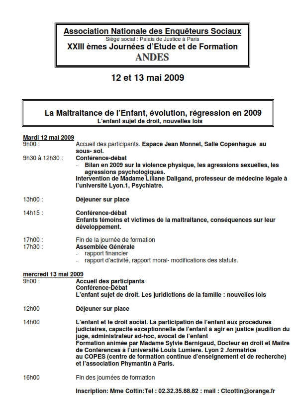 23 èmes journées d'étude et de réflexion