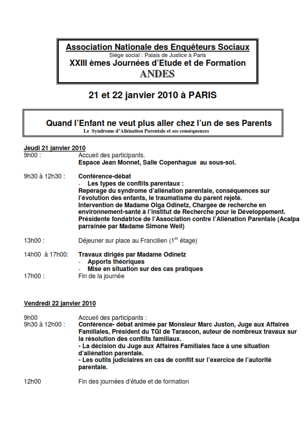 23 èmes journées d'étude et de réflexion