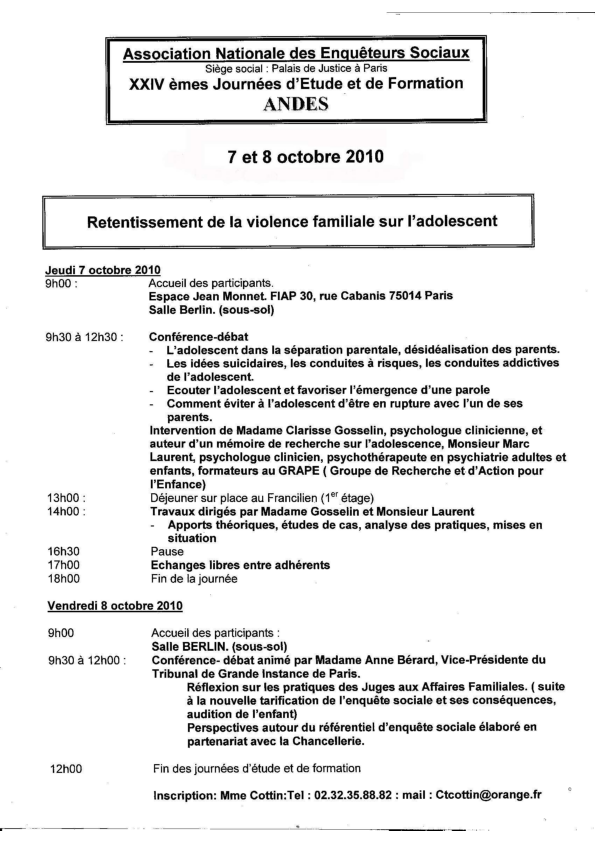 24 èmes journées d'étude et de réflexion