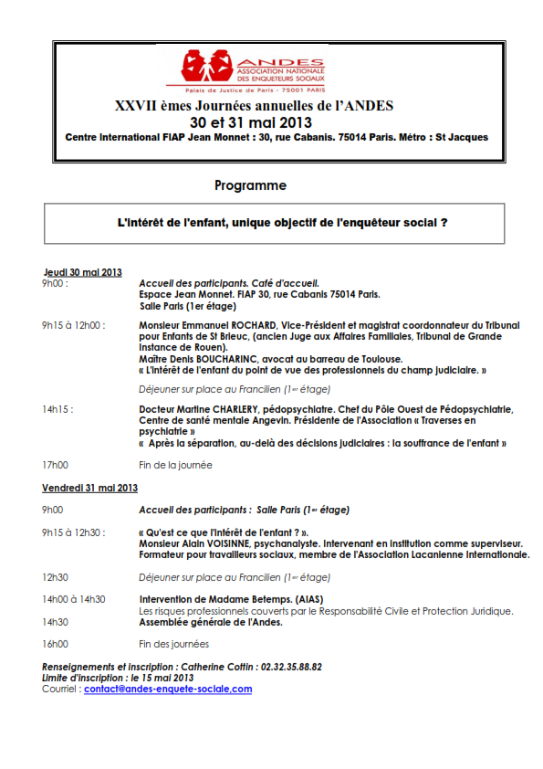 27 èmes journées d'étude et de réflexion