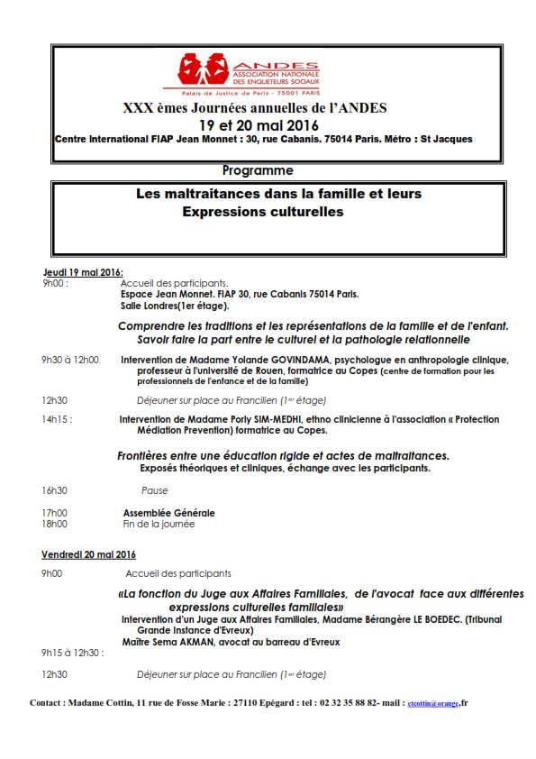 30 èmes journées d'étude et de réflexion