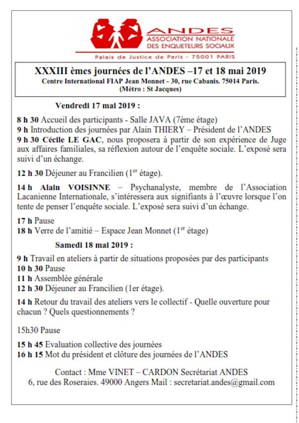 33 èmes journées annuelles de l'ANDES