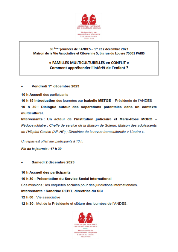 36 èmes journées de l'ANDES
