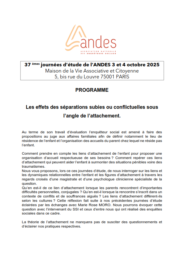 37 èmes journées de l'ANDES