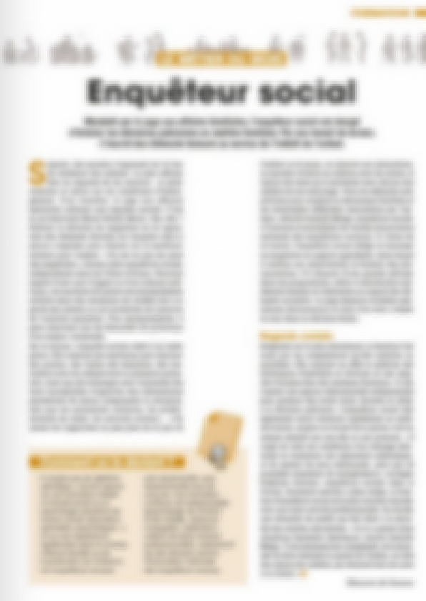 Le métier du mois - Enquêteur social
